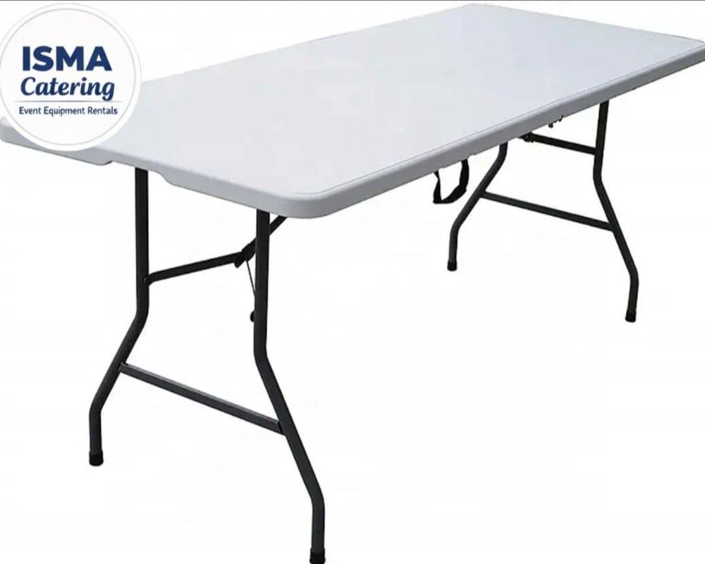 White folding party table
